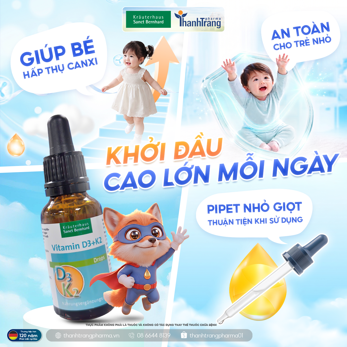 Giải pháp bổ sung D3K2 cho trẻ